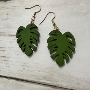 Monstera earrings