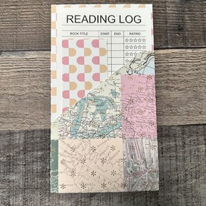 Handmade Reading Log Set: Book Tracker with Pocket