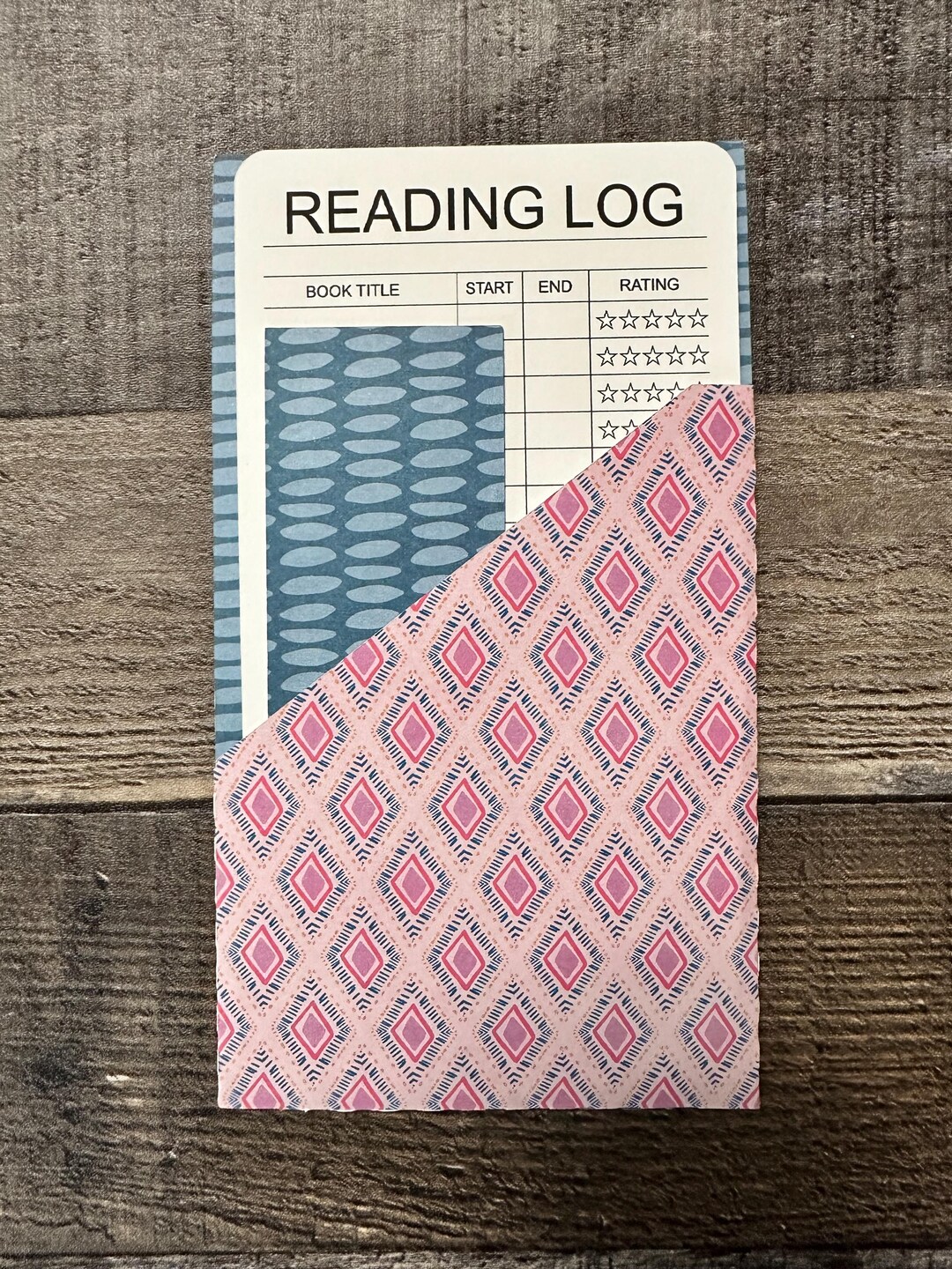 Book Log Reader Handmade Reading Log Set: Book Tracker With Pocket - Etsy