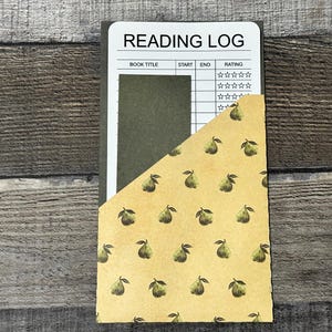 Handmade Reading Log Set: Book Tracker with Pocket