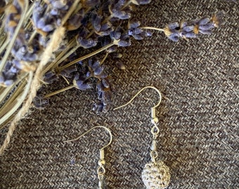Crochet ball drop earrings