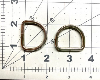 Juego de 2 anillos en D de 1 pulgada con herrajes redondeados niquelados para la fabricación de collares, carteras y artículos de cuero