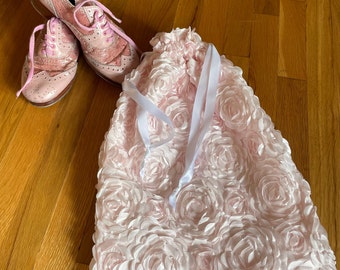 Tap Shoe Bag - Ballet Pink with Roses - LIMITED EDITION