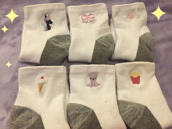 embroidered socks