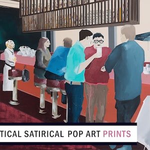 The Bar di Dikla Stern - Stampa d'arte Giclee di alta qualità in varie dimensioni su carta eccellente – Fine Art Poster Print