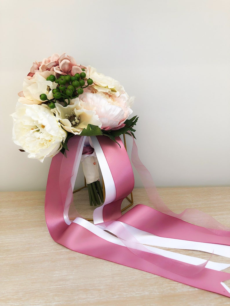 silk flower bouquet dusky pink silk flowers bridal bouquet blush bridal posy vintage bespoke bridal bouquet wedding flowers