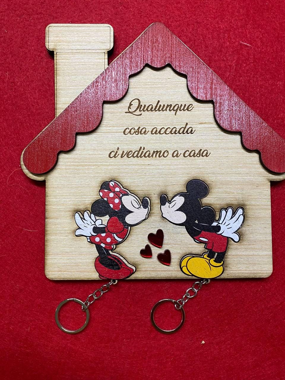 Mousqueton Personnalisé 1er Anniversaire – Cadeau Maison Neuve, Métal Argent, Coeur, Fait Main