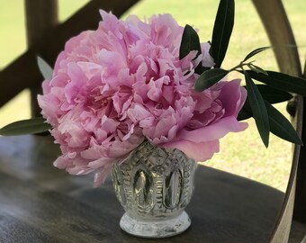 Shabby Chic Vase or Votive – Set of 3 (distressed milk paint, vintage wedding décor)