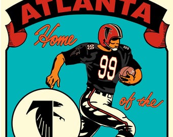 Atlanta Falcons vintage look poster, unframed