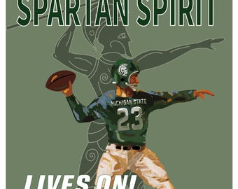 Michigan State Spartan Spirit vintage look poster, unframed