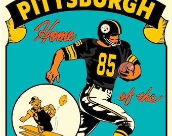 Pittsburg Steelers vintage look poster, unframed 24” x 36”