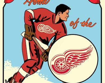 Detroit Red Wings vintage style poster