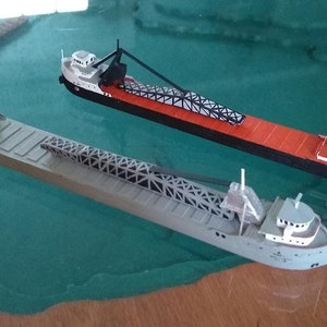 1/1200 or 1/1250 scale Custom Great Lakes Freighter. Any freighter can be made