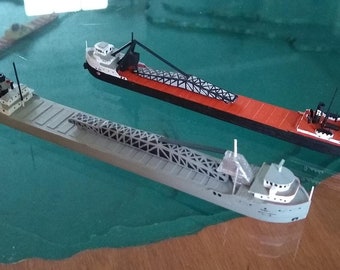 1/1200 or 1/1250 scale Custom Great Lakes Freighter