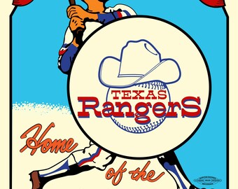 Texas Rangers retro look poster