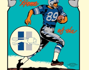 Detroit Lions 9” x 12” retro poster