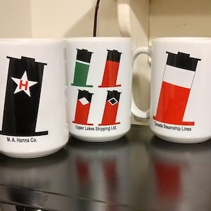 Custom Great Lakes Freighter Fleet Stack and  House Flag Mug