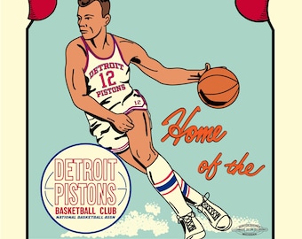 Detroit Pistons vintage poster 8” X 10”