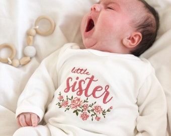 Embroidered Floral Little Sister Romper