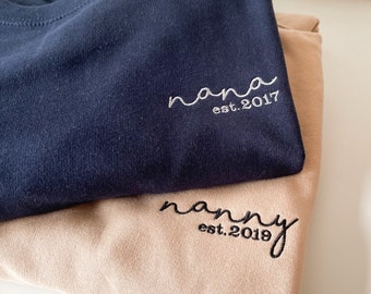 Personalised Embroidered Unisex Established Year Sweatshirt - Mother's Day gift , Father's Day, birth year