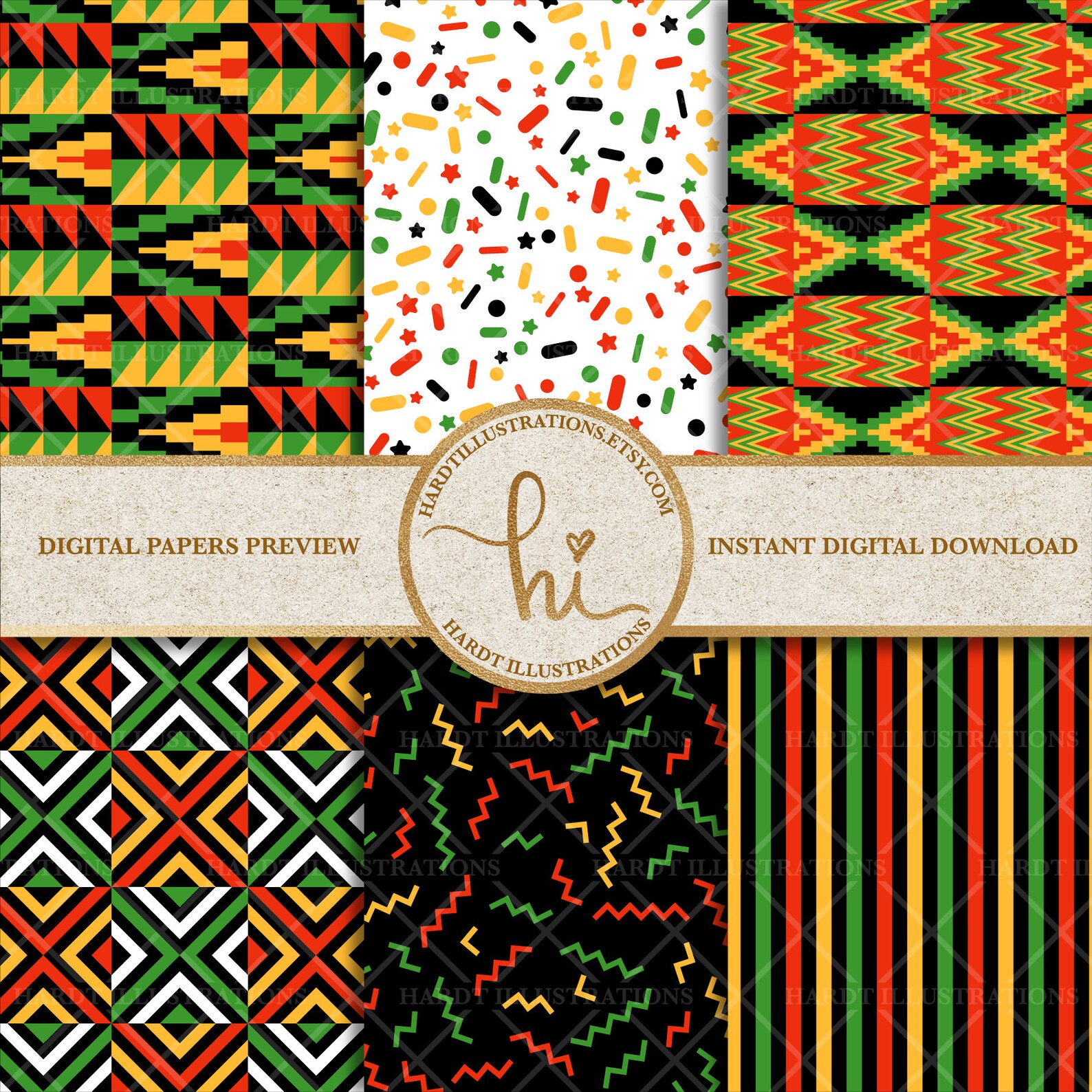 Kwanzaa Digital Paper Printable African Kente Cloth Kwanzaa - Etsy