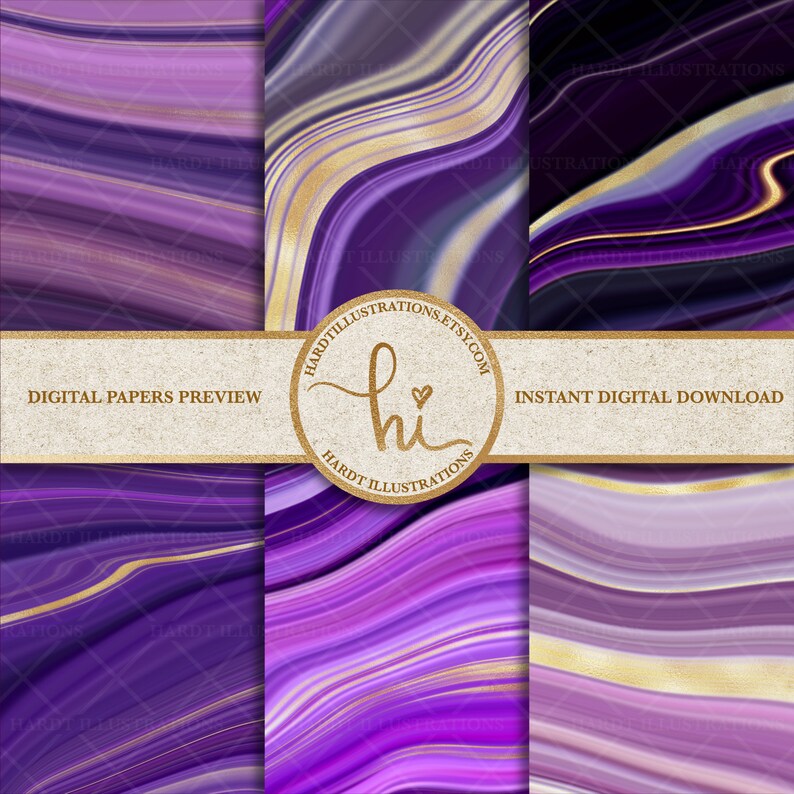 Download Purple Agate Digital Paper Swirls Digital Paper Marble ...