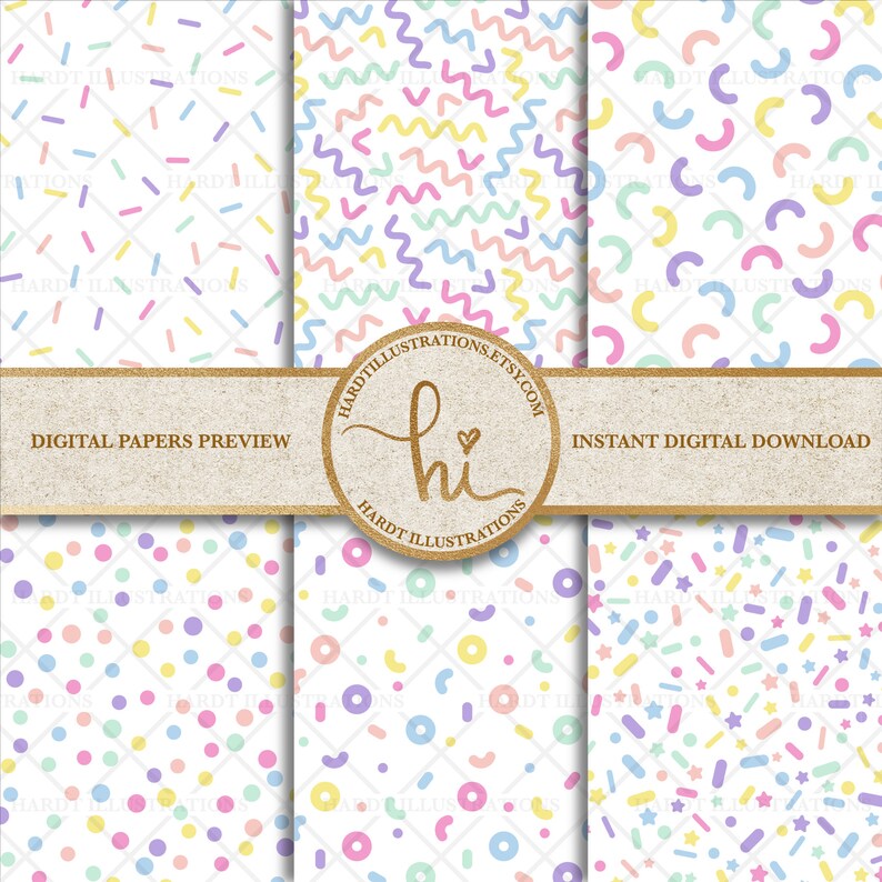 Download Pastel Rainbow Confetti Digital Paper Confetti Background ...