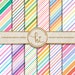 Pastel Stripe Digital Paper, Rainbow Candy Stripes Design, Diagonal Stripes, Pink Printable Paper, Cute Scrapbook Paper, Seamless Patterns