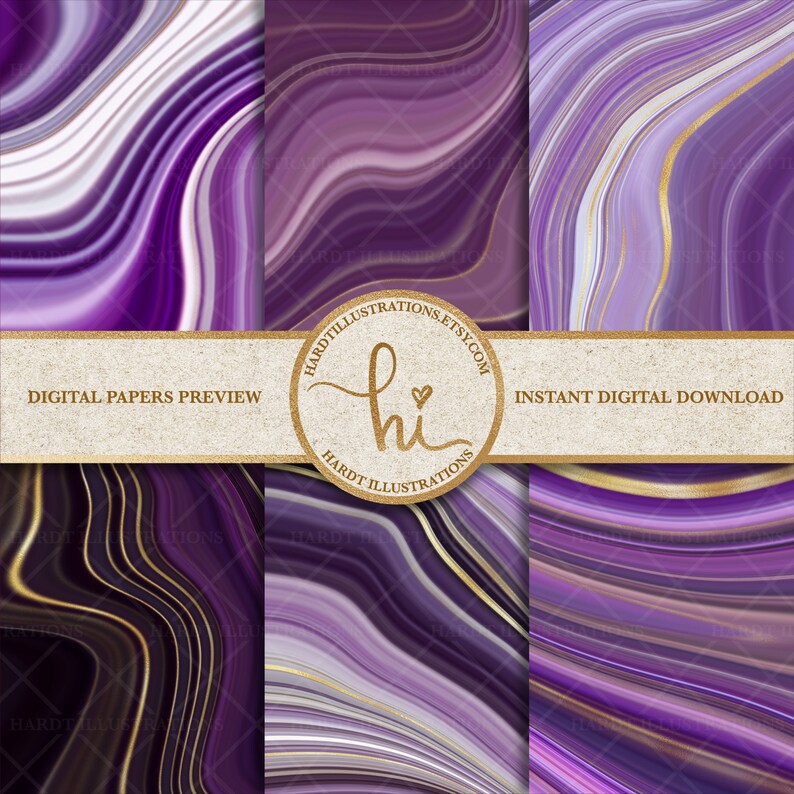 Download Purple Agate Digital Paper Swirls Digital Paper Marble ...
