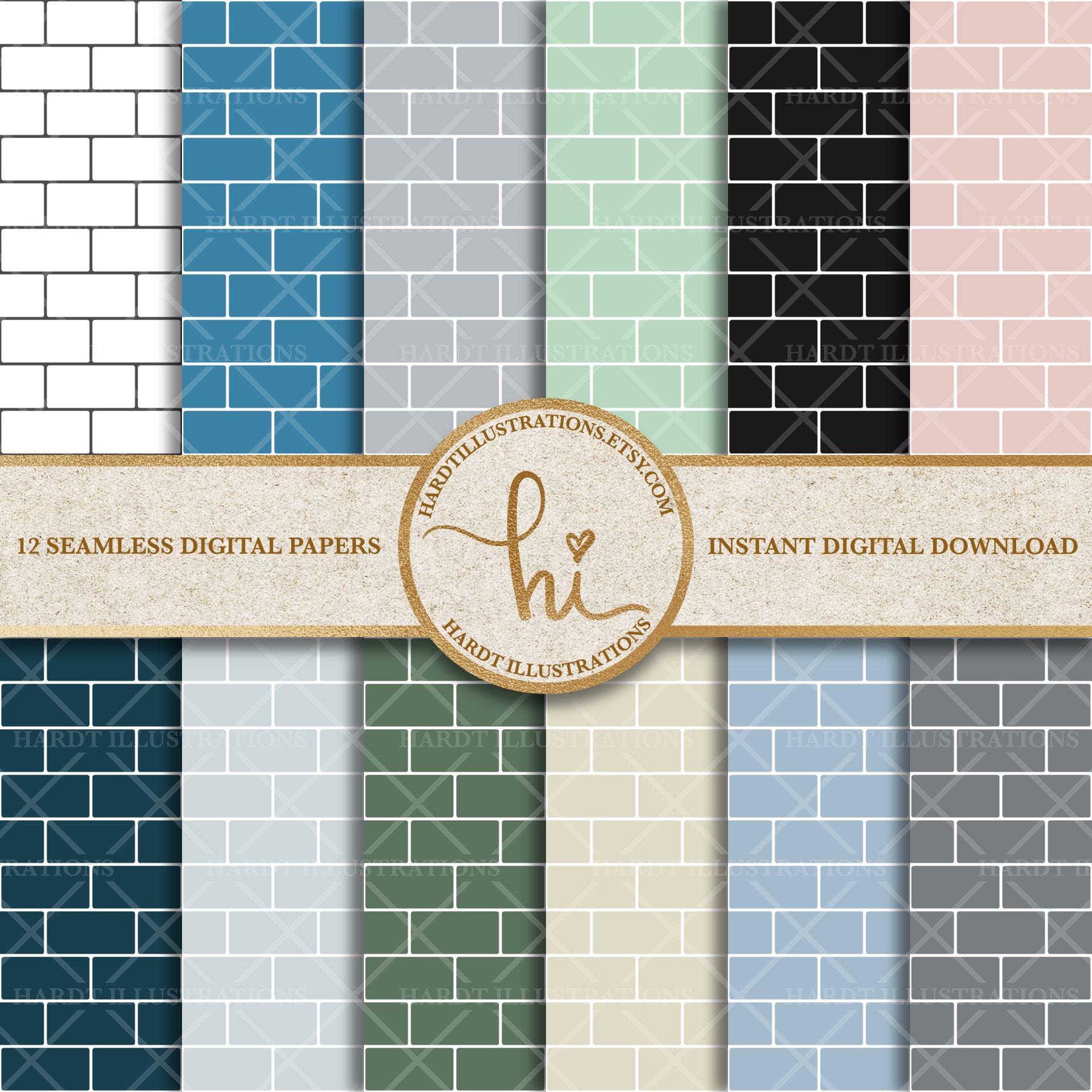 Subway Tile Digital Paper Floor Tile Textures Subway Tile | Etsy