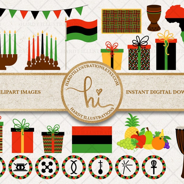 Kwanzaa Clipart, African Clipart, Cute Holiday Clipart, African American, African History, Kwanzaa Symbols, Africa Clipart, Kinara Clip Art