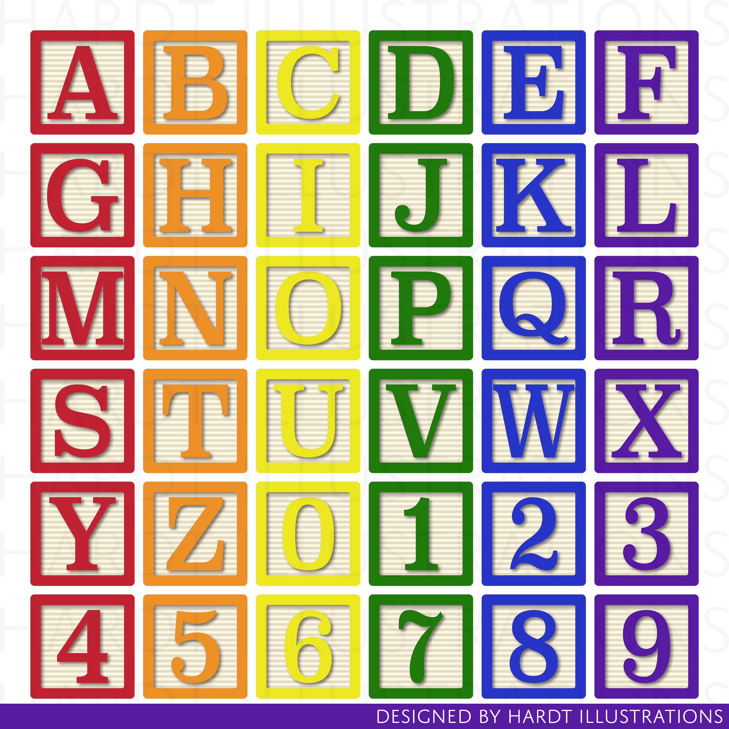 Alphabet Blocks Clipart Alphabet Clip Art Letters Clipart | Etsy