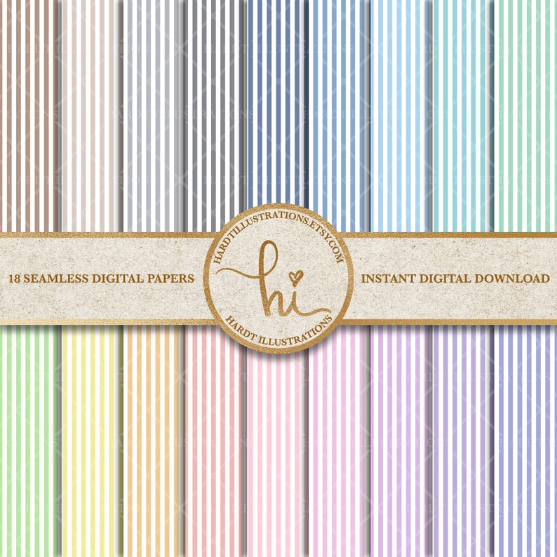 Seersucker Stripes Digital Paper, Pastel Candy Stripe Design, Preppy Fabric Paper, Printable Paper, Cute Scrapbook Paper, Seamless Patterns 