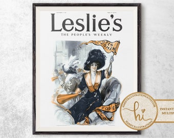 Votes for Women, Leslie's The People's Weekly Cover, Vintage Suffrage Art Print, Women's Rights Poster, PRINTABLE Wall Art, Digital Download