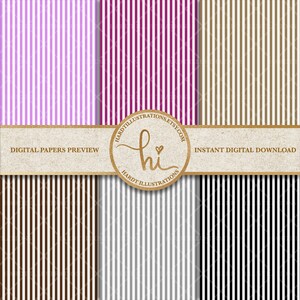 Stripes Digital Paper, Rainbow Candy Stripe Paper, Preppy Striped ...