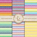 Rainbow Stripes Digital Paper Bright Candy Stripes Design - Etsy