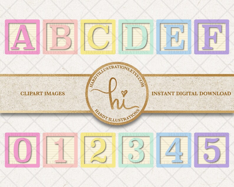 Pastel Rainbow Alphabet Blocks Clipart Alphabet Clip Art ABC Etsy UK
