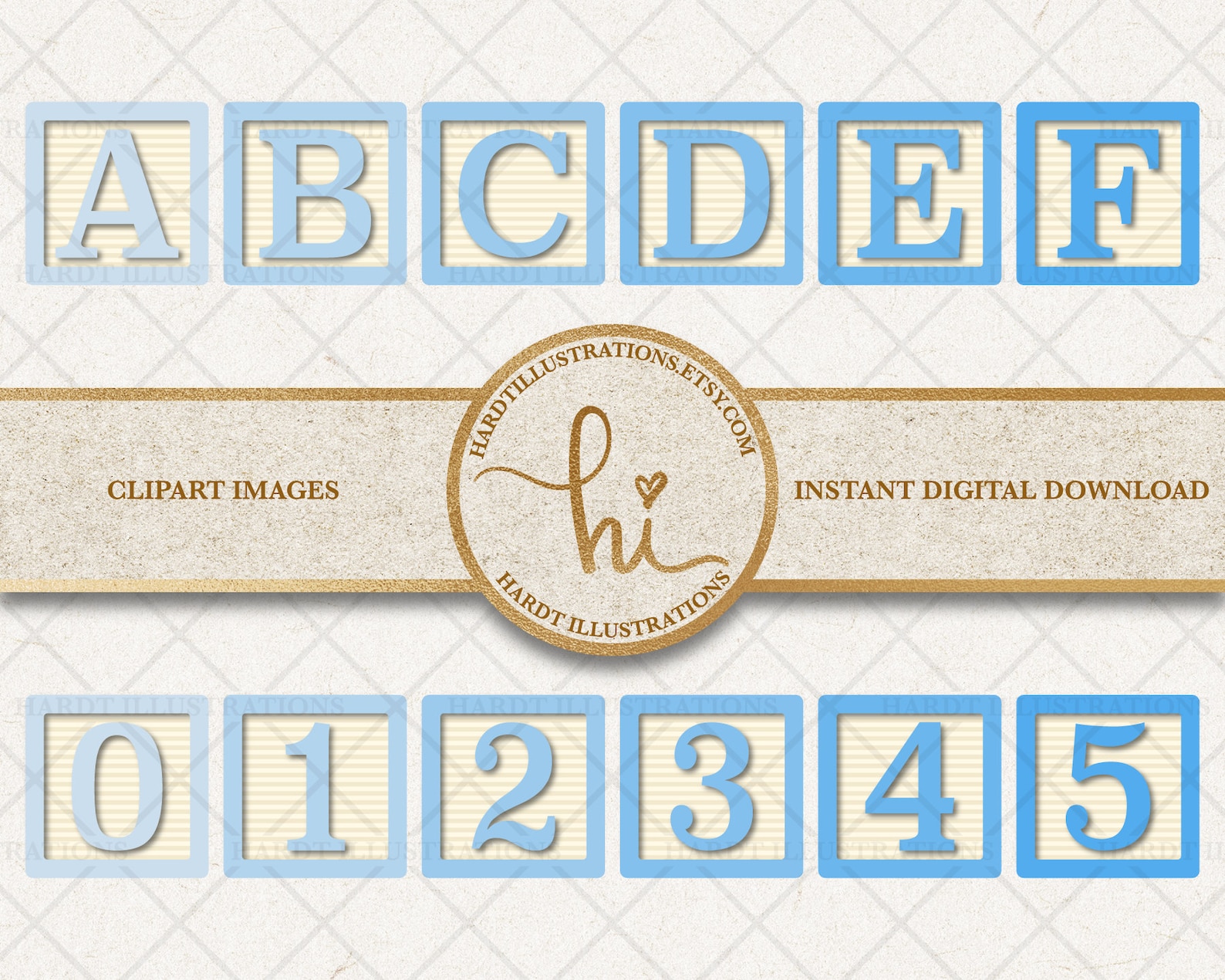Blue Alphabet Blocks Clipart Alphabet Clip Art Letter | Etsy