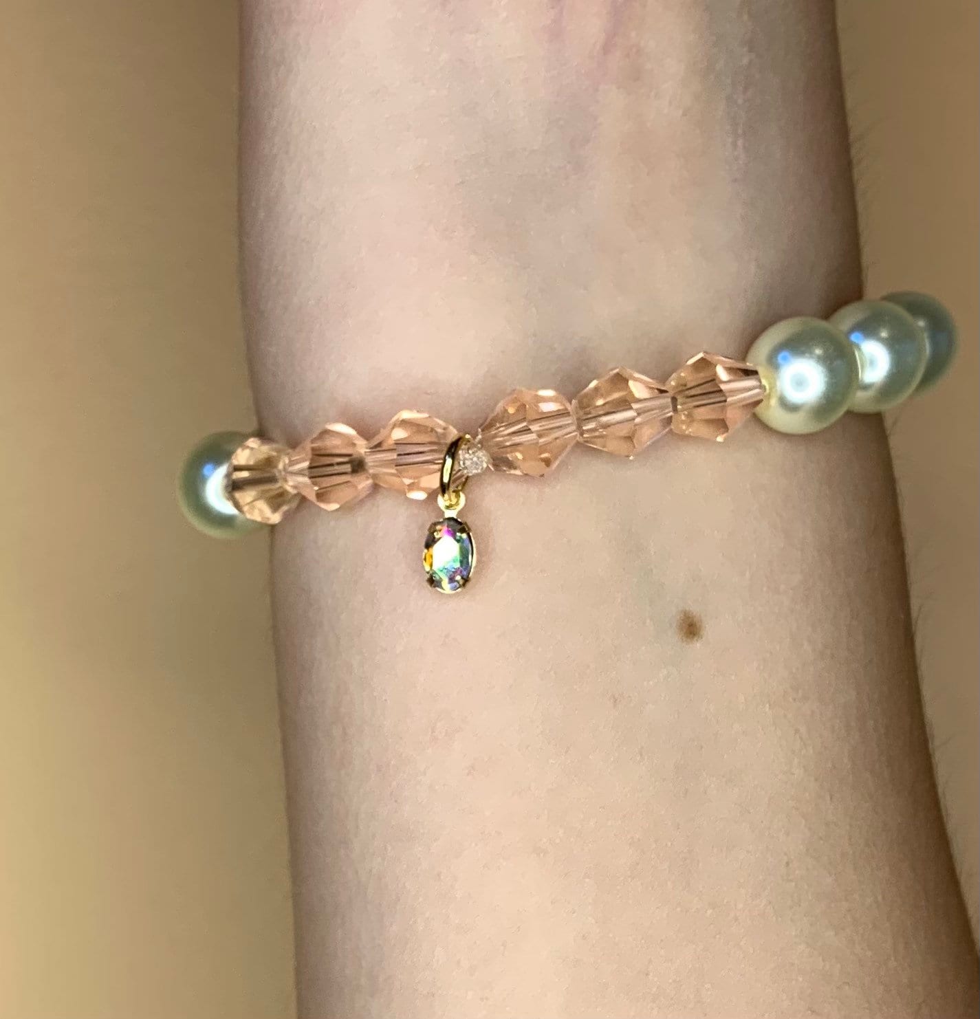 Tik Tokinspired Beaded Pearl Charm Bracelet Etsy