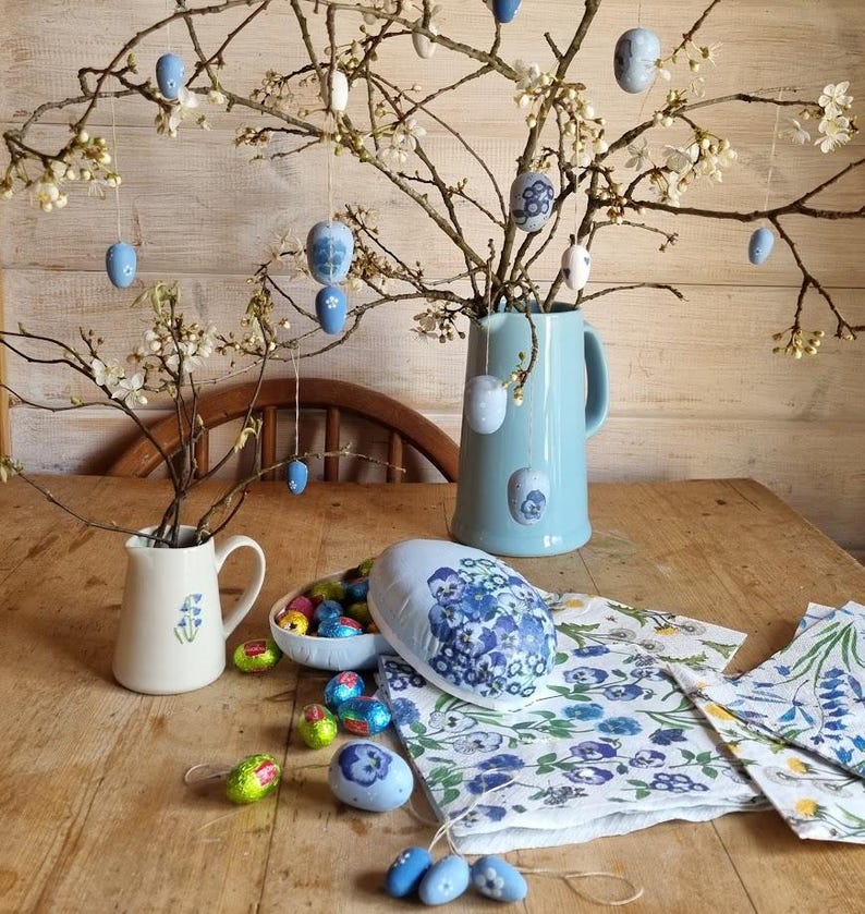 Set of 20 tiny 2.5cms hanging natural wooden mini Easter eggs for crafts image 2