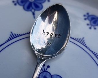 Hand-stamped “hygge” vintage silver teaspoon