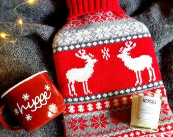 Nordic Hygge Gift Box: Norska Winter Candle, Enamel Mug & Hot Water Bottle