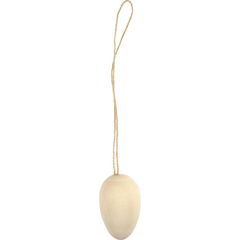 Set of 20 tiny 2.5cms hanging natural wooden mini Easter eggs for crafts image 6