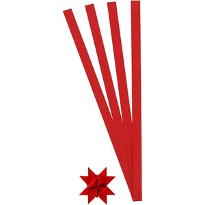 Danish Red Paper Star Strips 10mm, 100 Strips for Froebel Stars (Christmas Craft Kit)