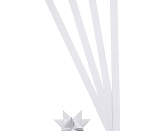 100 Danish White Paper Strips for Froebel Stars, 10mm Wide Christmas Craft Kit