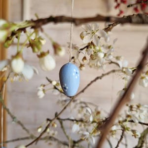 Set of 20 tiny 2.5cms hanging natural wooden mini Easter eggs for crafts image 3