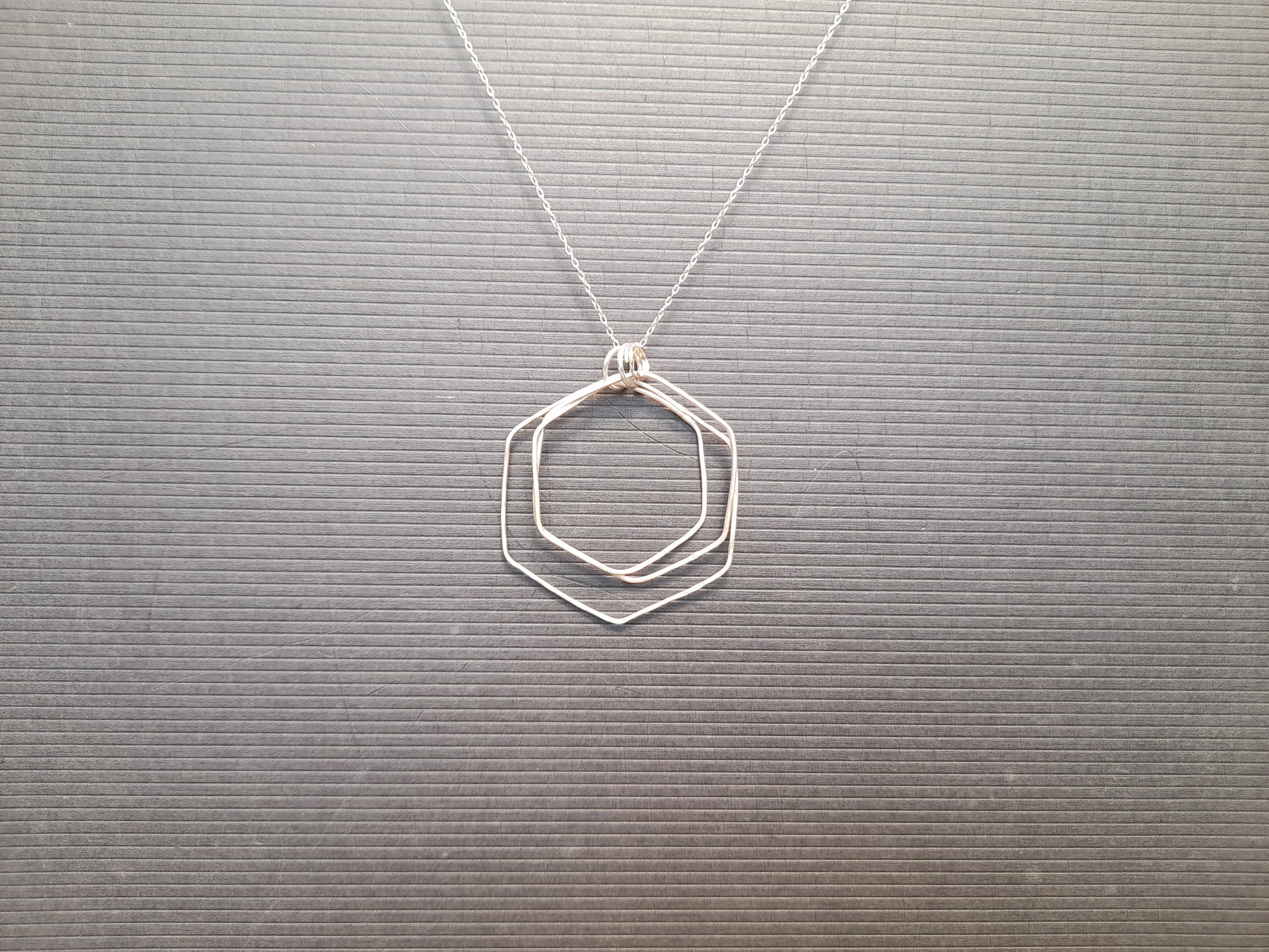 Silver Hexagon Necklace Hexagon Necklace Multiway Necklace Etsy UK