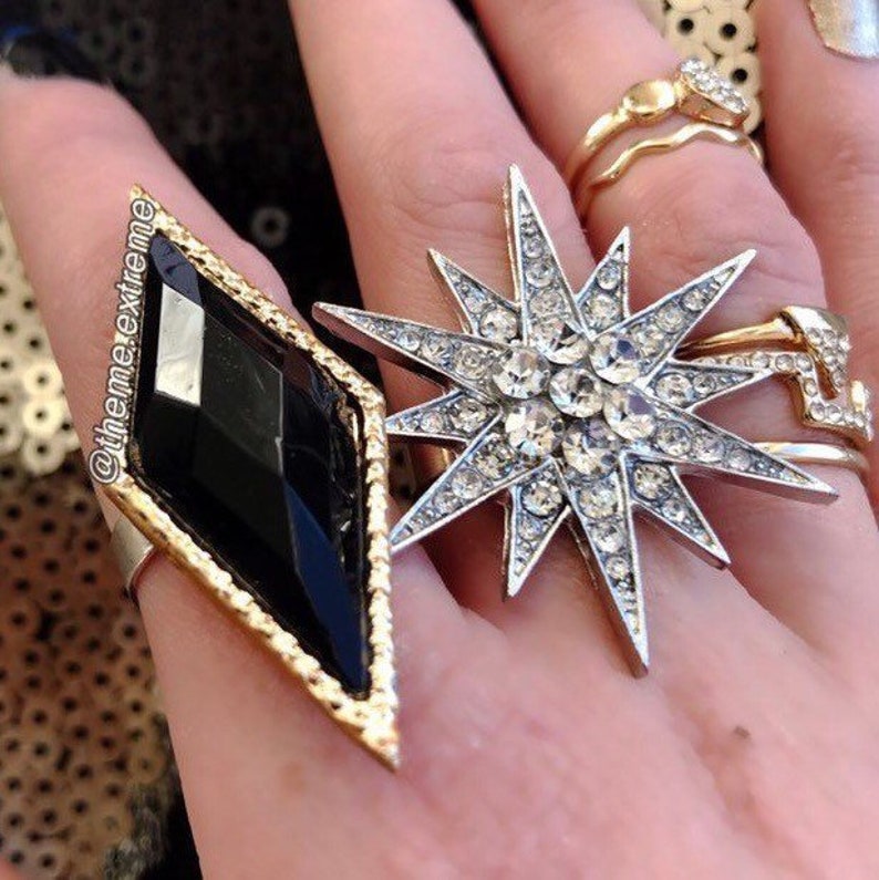 Harley Quinn Suicide Squad silver starburst clubbing scene ring replica