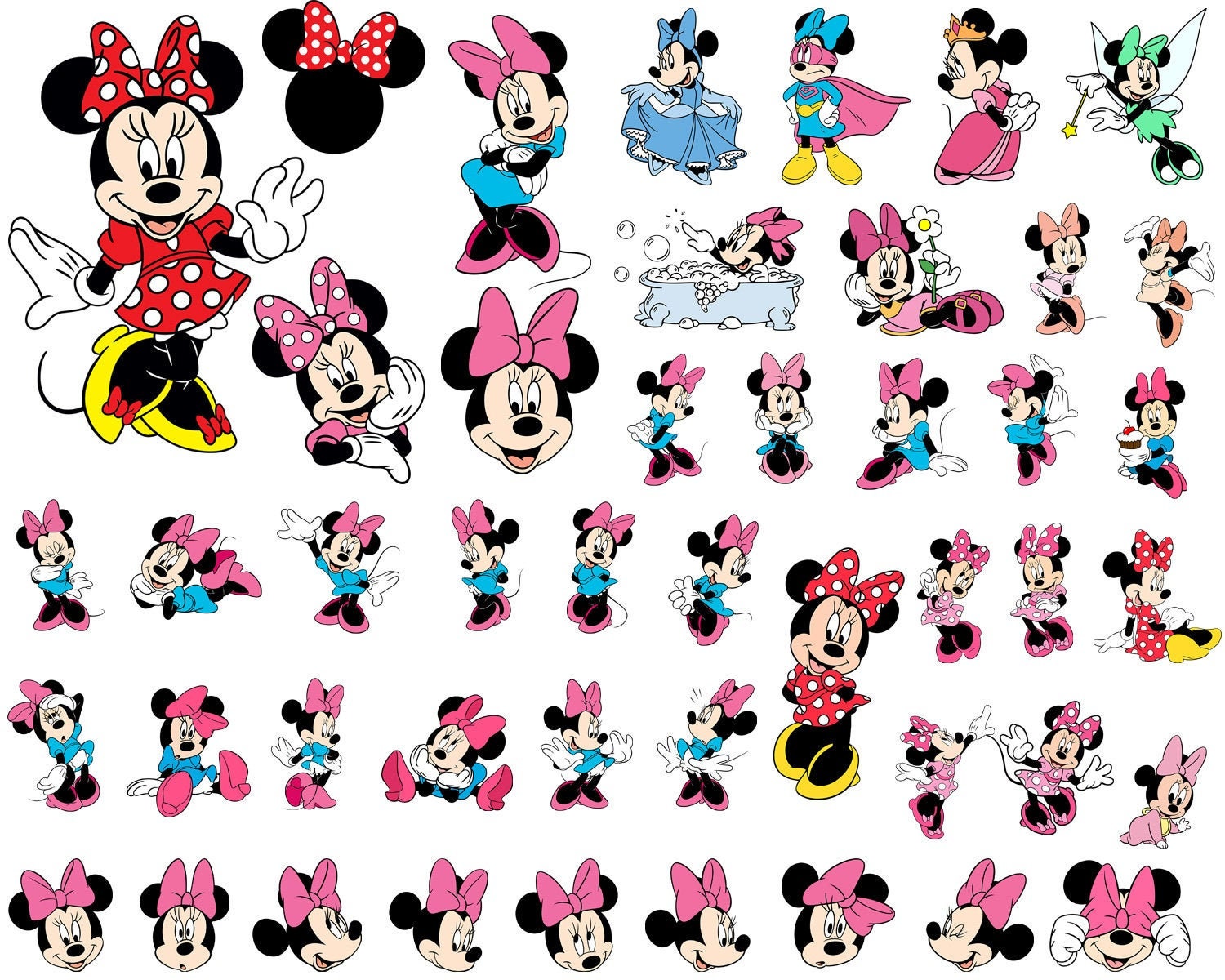 Minnie Mouse Svg Minnie Svg With Bow Svg Files For Cricut Etsy
