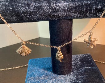 Seashell Charm Waist Chain – Silver Tone Beach Boho Jewelry